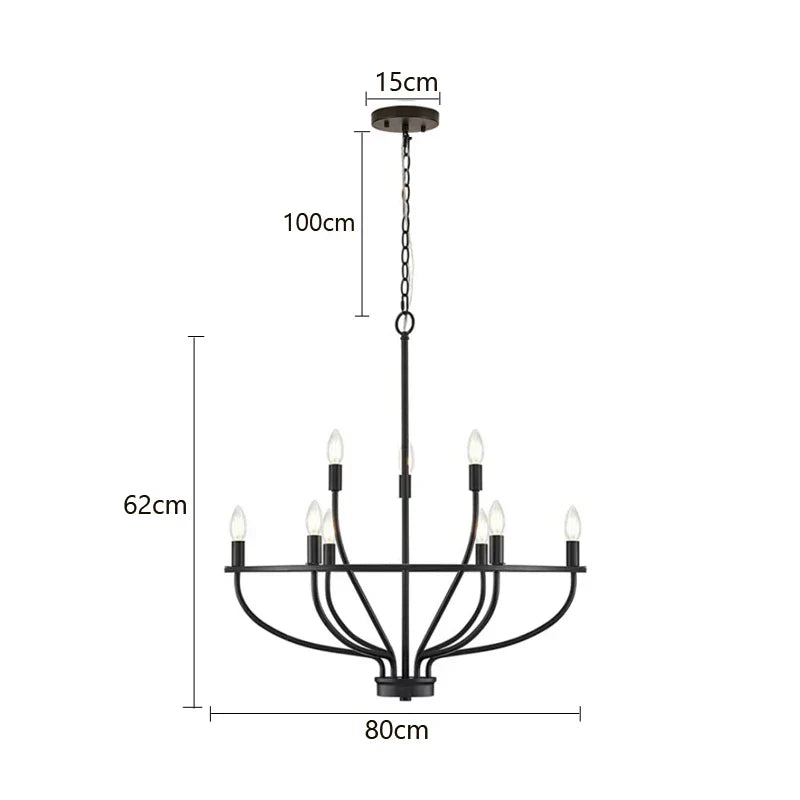 DecorBites™ Iron Art Retro Chandelier Light, American Farmhouse Industrial Pendant Lamp