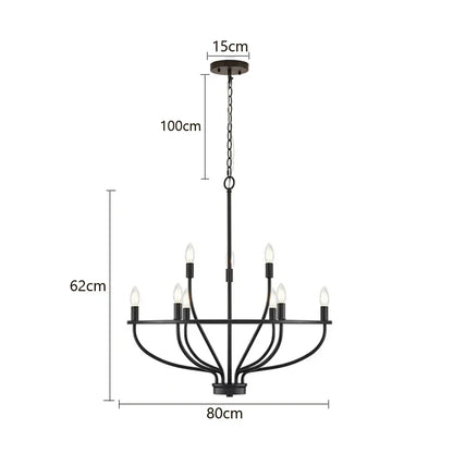 DecorBites™ Iron Art Retro Chandelier Light, American Farmhouse Industrial Pendant Lamp