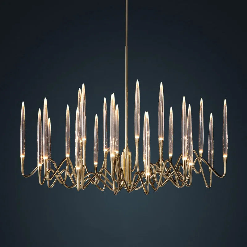DecorBites™ Crystal Branch Chandelier: Nordic LED Pendant Light for Home Décor & Wedding Lighting