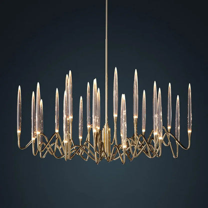 DecorBites™ Crystal Branch Chandelier: Nordic LED Pendant Light for Home Décor & Wedding Lighting