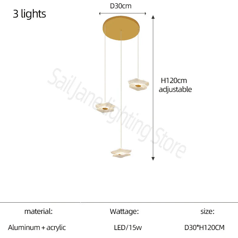 DecorBites™ Lotus Leaf Chandelier: Modern Nordic Design for Living Room, Bedroom, Attic.