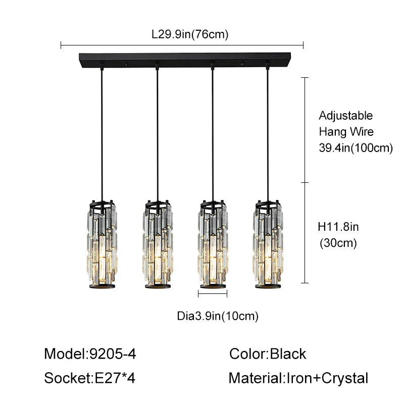 Decorbites™ Lámpara de Araña de Cristal Dorado: Iluminación Elegante de Comedor en Forma de Lámpara Colgante
