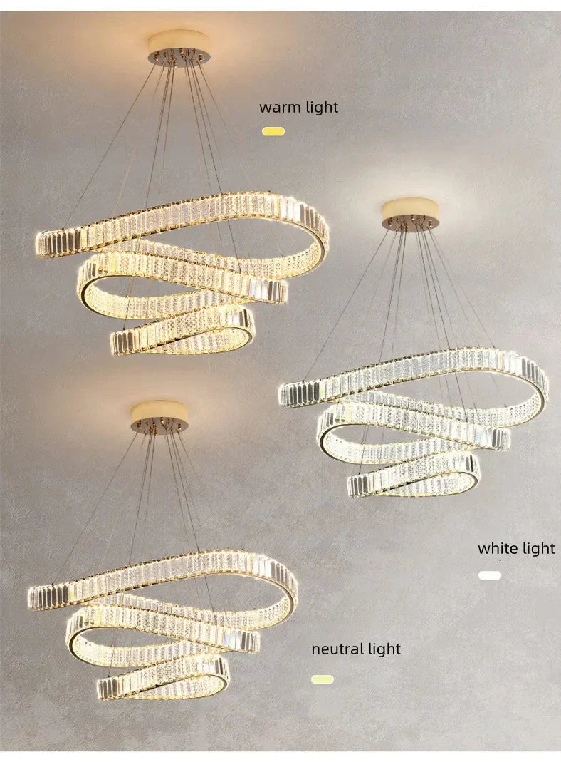 Lámpara colgante LED de cristal DecorBites™ - Iluminación moderna e irregular de acero para vestíbulo