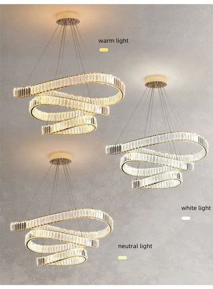 Lámpara colgante LED de cristal DecorBites™ - Iluminación moderna e irregular de acero para vestíbulo