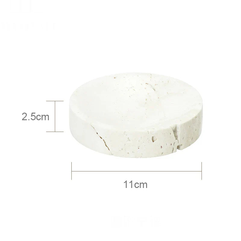 DecorBites™ Beige Travertine Marble Bathroom Set - Soap Dispenser Toothbrush Holder Tissue Box