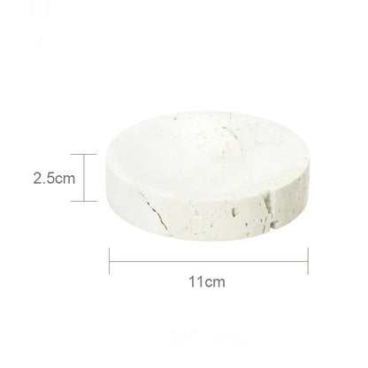 DecorBites™ Beige Travertine Marble Bathroom Set - Soap Dispenser Toothbrush Holder Tissue Box