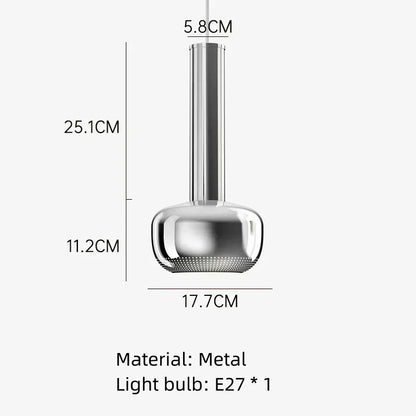 DecorBites™ Gold Chrome Pendant Light Adjustable Wire E27 Bulb Dining Room Sofa Lamp