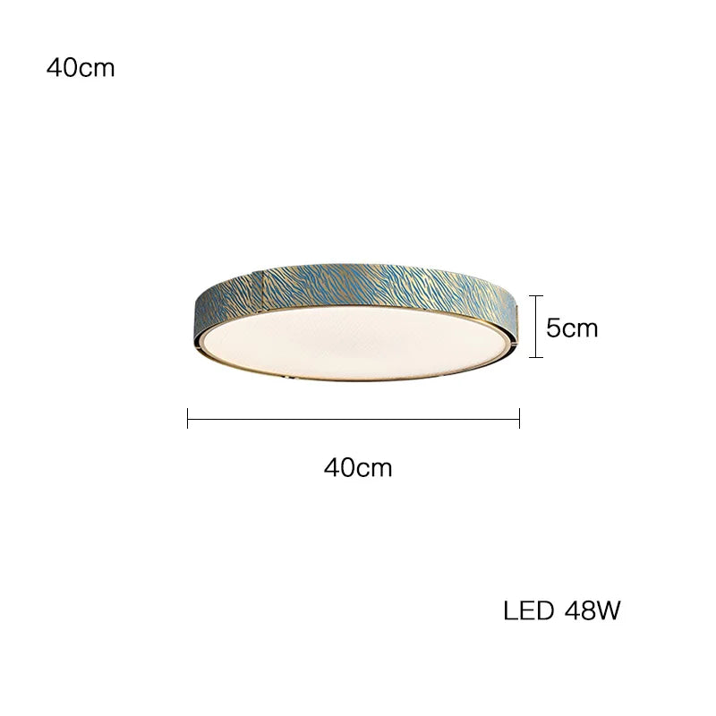 ثريا السقف LED الكريستالية النحاسية الزرقاء من DecorBites™ لغرفة الطعام