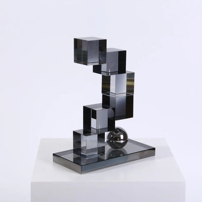 ديكوربايتس™ زينة رفوف الكتب الزجاجية الكريستالية الهندسية