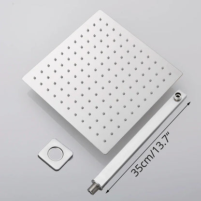 Cabezal de ducha tipo lluvia DecorBites™ de níquel cepillado con brazo de ducha - Rociador superior ultrafino