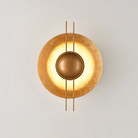 DecorBites™ Gold Round Villa Wall Lamp: Retro LED Lighting for Corridor, Living Room, Bedroom.