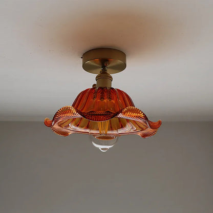 DecorBites™ Green Flower Glass LED Ceiling Light Fixture - Nordic Modern Design