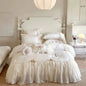 Decobites Romantic Rose Lace Ruffles Princess Wedding Bedding Set - 1200TC Egyptian Cotton