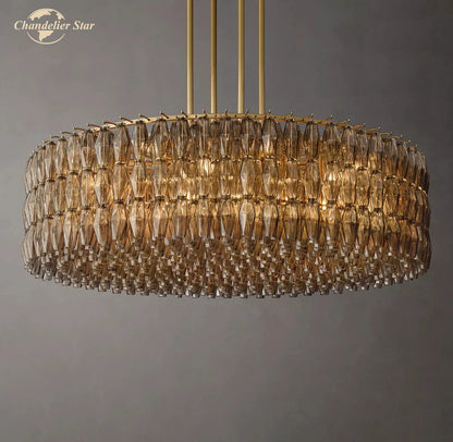 DecorBites™ LED Smoke Glass Chandelier Pendant Light for Living Room Decor