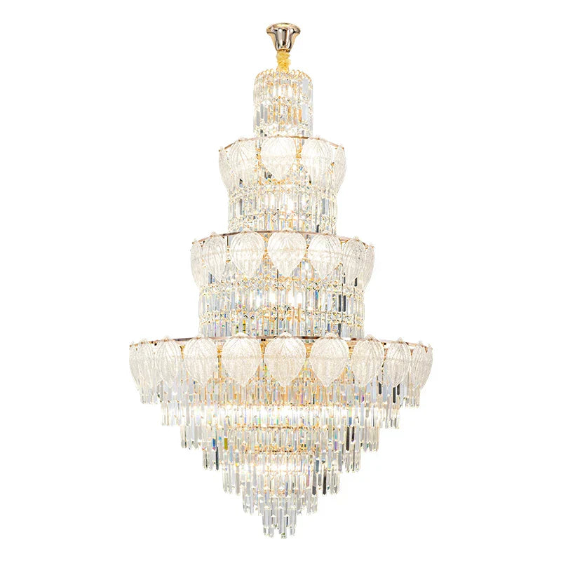 DecorBites™ Crystal Duplex Villa Chandelier: Elegant Loft Apartment Light Luxury for Fashionable Living Rooms.