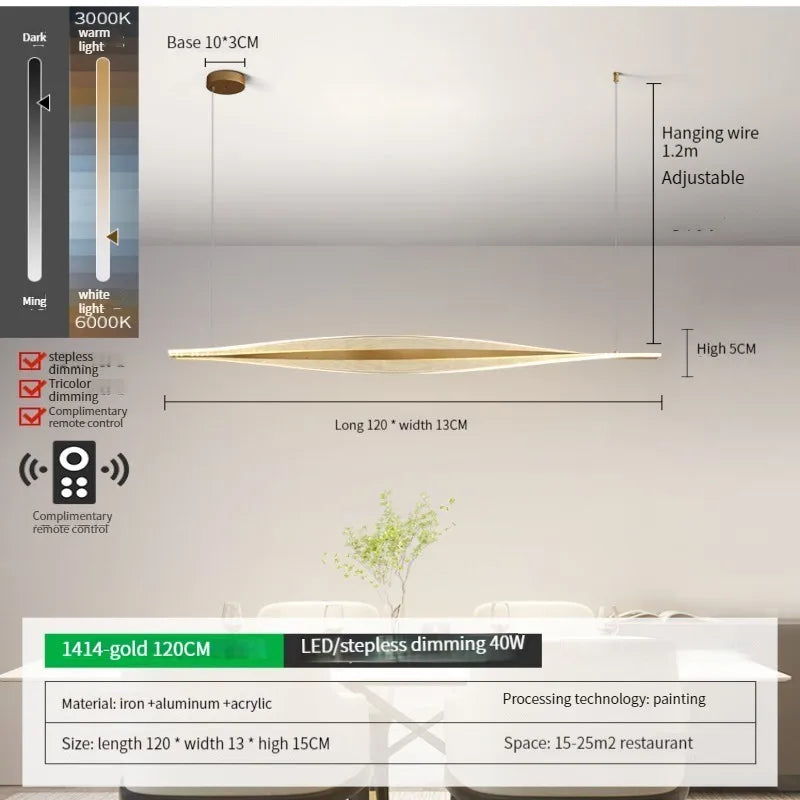 مصباح معلق LED أكريليك من DecorBites™ لغرفة الطعام والبار والمطبخ - مصابيح معلقة بسيطة