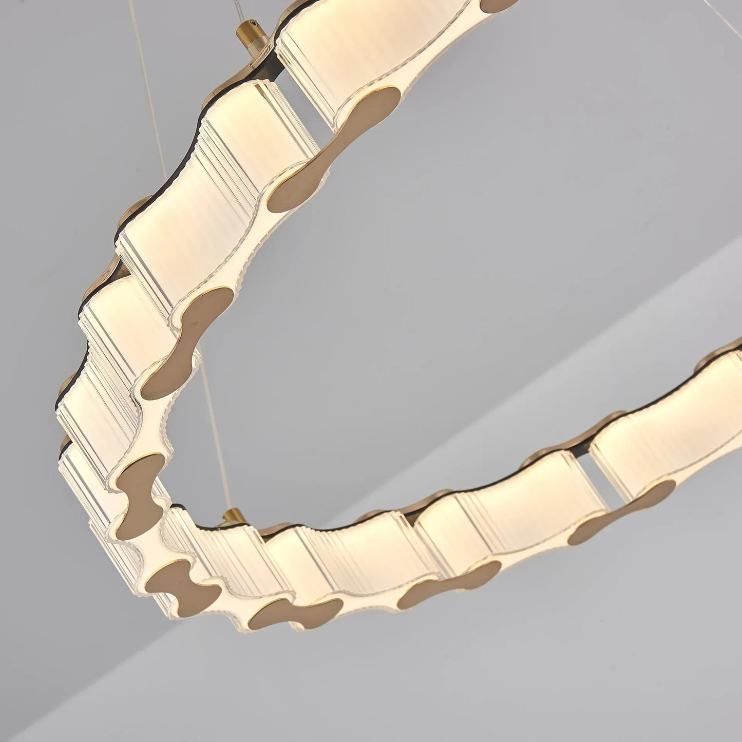 DecorBites™ LED Chandelier: Modern, Acrylic, Round Rings Hanging Lamp for Dining Room and Kitchen