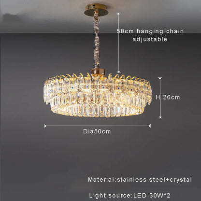 DecorBites™ Crystal Ceiling Chandelier, Nordic Luxury Double Lampara for Dining Table