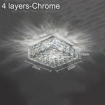 DecorBites™ Crystal Ceiling Lamp: Modern Minimalist Indoor LED Lighting for Living Room, Dining & Bedroom