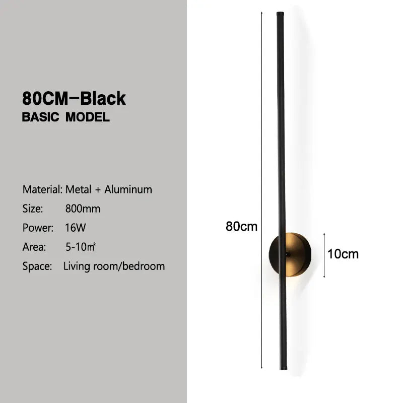 Apliques de pared LED DecorBites™ con rotación de 360° para fondo de sofá, color negro.