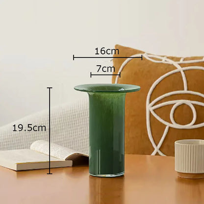 DecorBites™ Jade Trumpet Glass Vase Hydroponics Flower Pot Desk Decoration