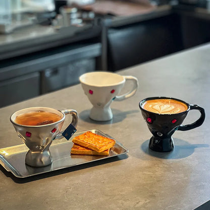 Taza de desayuno de cerámica con asa y engaste de gemas DecorBites™