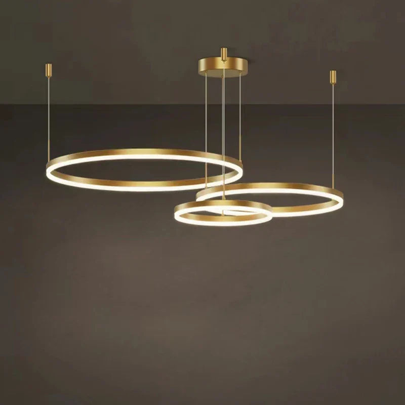 Lámpara colgante DecorBites™ Gold Ring, lámpara de techo LED circular de acrílico