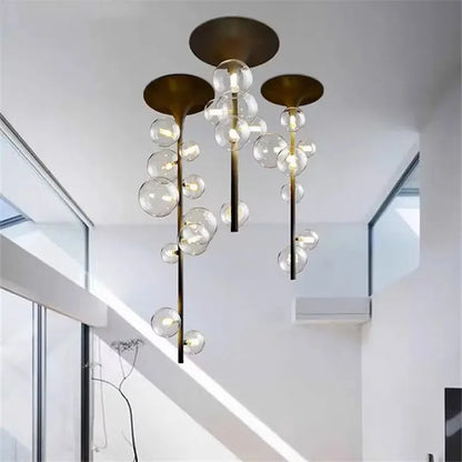 DecorBites™ LED Bubble Chandelier Clear Glass Ball Pendant Lamp for Dining Room & Bar