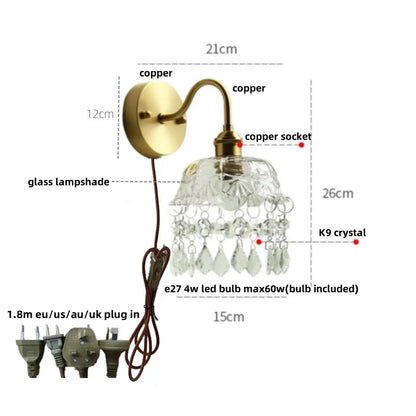 Aplique de pared LED DecorBites™ Conch Copper con interruptor de cadena