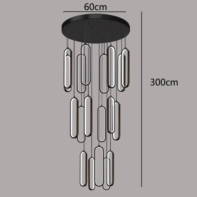 DecorBites™ LED Staircase Chandeliers | Modern Pendant Light for Living Room