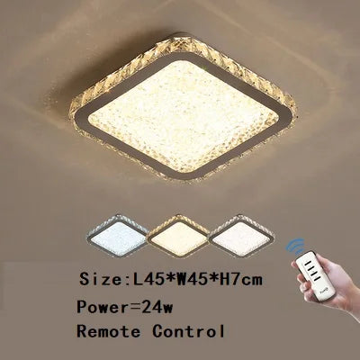 DecorBites™ Crystal Round Ceiling Lamp Elegant LED Lighting for Bedroom & Living Room