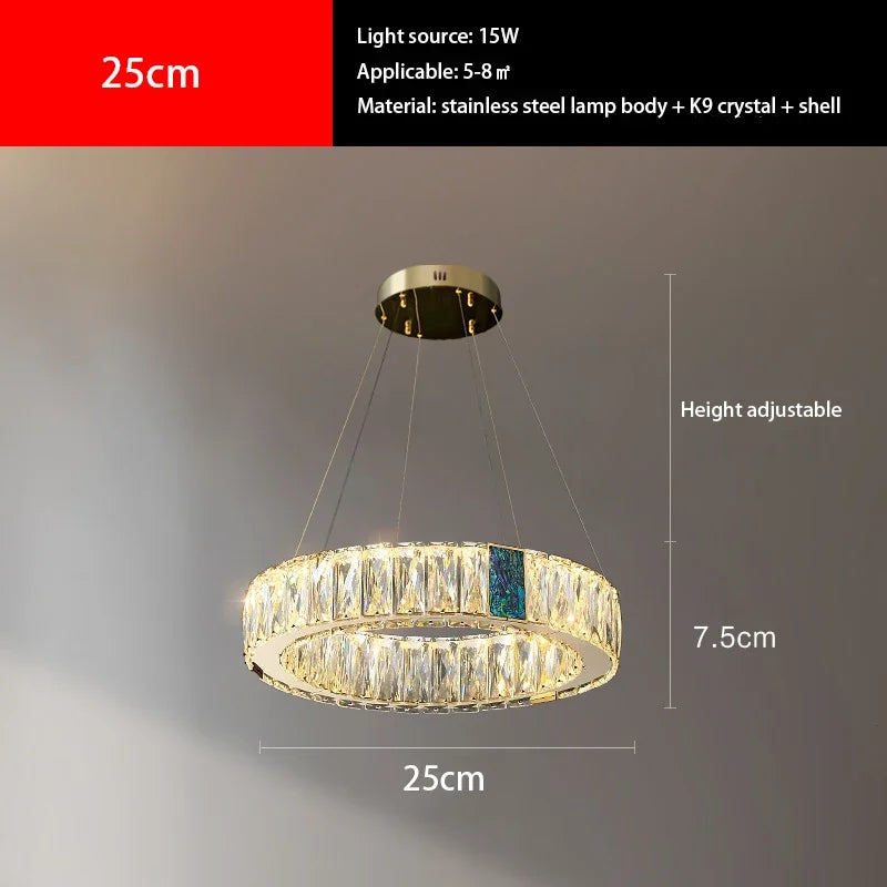 DecorBites™ Crystal Pendant Chandelier LED Lighting for Kitchen Dining Room Villa