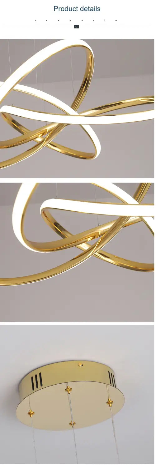 DecorBites™ Dimmable Modern Chandelier: Gold/Chrome/Black 60cm