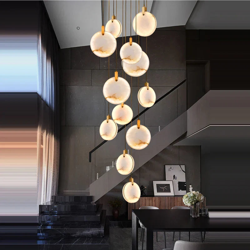 DecorBites™ LED Marble Gold Chandelier for Living Room, 2025 Trend Lustre Lighting