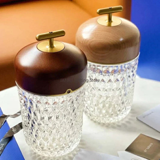 DecorBites™ Diamond Crystal Table Lamp: Magnetic Charging, Touch Control, LED Night Light