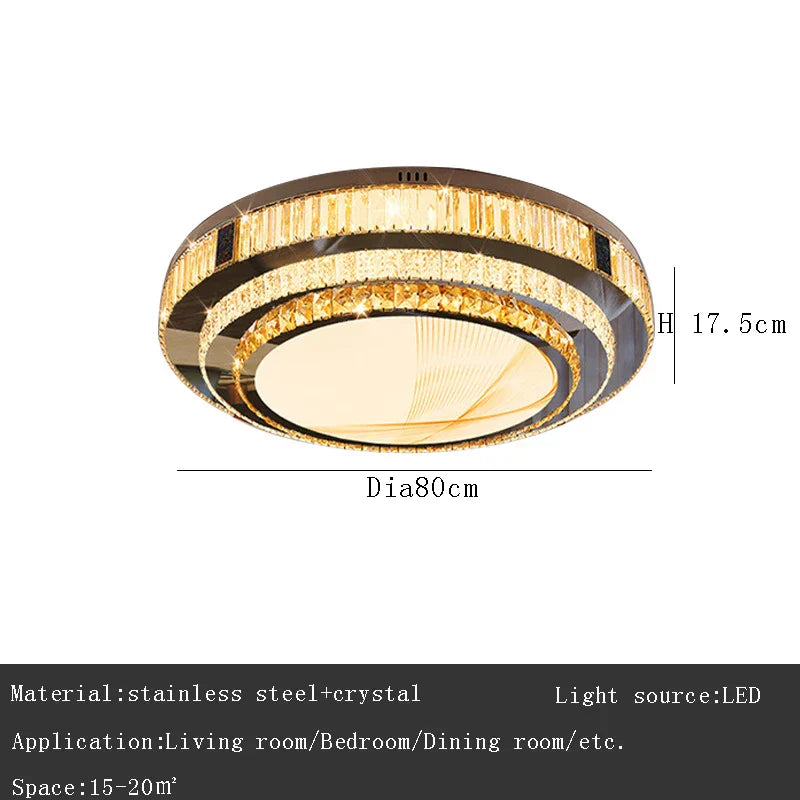 DecorBites™ Gold Ceiling Lamp | Modern Rectangle Crystal Bedroom Living Room Light