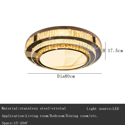 DecorBites™ Gold Ceiling Lamp | Modern Rectangle Crystal Bedroom Living Room Light