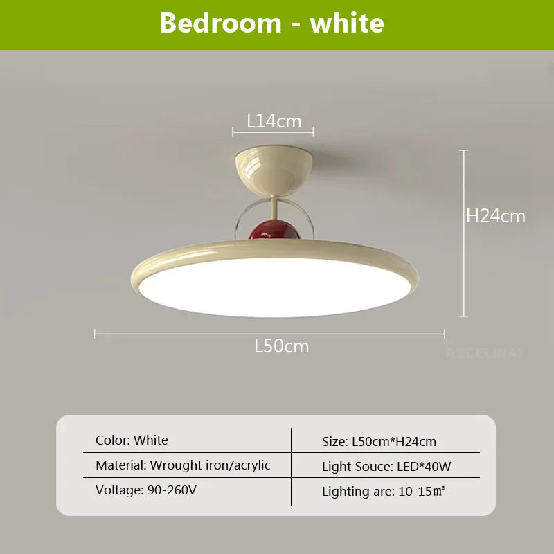 Lámpara de techo LED nórdica DecorBites™ color crema hierro - Luminarias decorativas para interiores