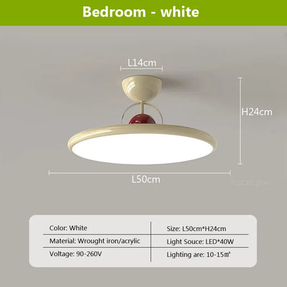 Lámpara de techo LED nórdica DecorBites™ color crema hierro - Luminarias decorativas para interiores