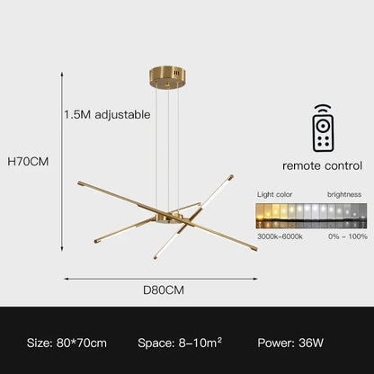 Lámpara de techo DecorBites™ de lino: Lámpara colgante negra y dorada para el hogar, la oficina o el restaurante.
