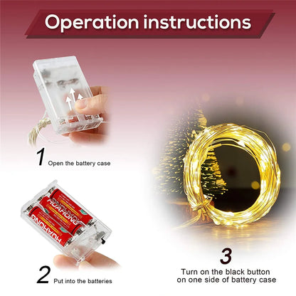 أضواء خرافية من الأسلاك النحاسية لديكور بايتس™ لحفلات الزفاف على شكل شجرة عيد الميلاد