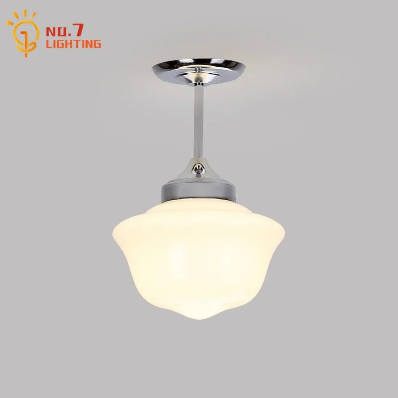 Lámpara colgante DecorBites™ de cristal color crema con casquillo LED E27, estilo retro, ideal para dormitorio, cocina o restaurante.