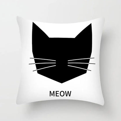 DecorBites™ Hello Cat Pillow Cover - Modern Design for Home Decor - Cute & Cozy