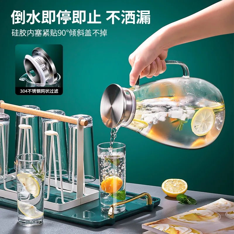 DecorBites™ Large Capacity Water Jar Set with Handle, Heat-Resistant and Explosion-Proof