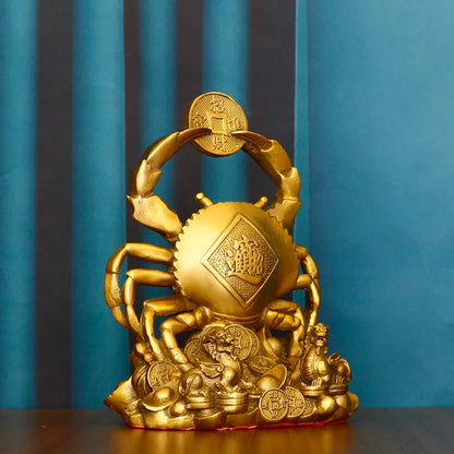 زينة سرطان البحر النحاسية من DecorBites™ للثروة والديكور الفاخر