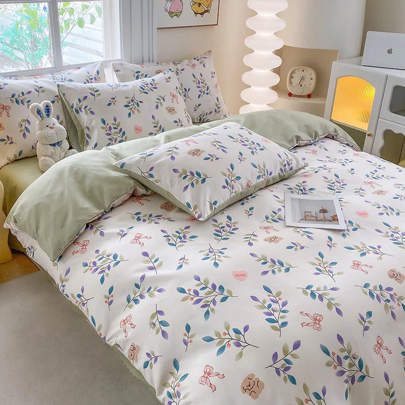 DecorBites™ Cute Printed Cotton Duvet Cover for Double Queen Bed - Cozy & Non-Fading