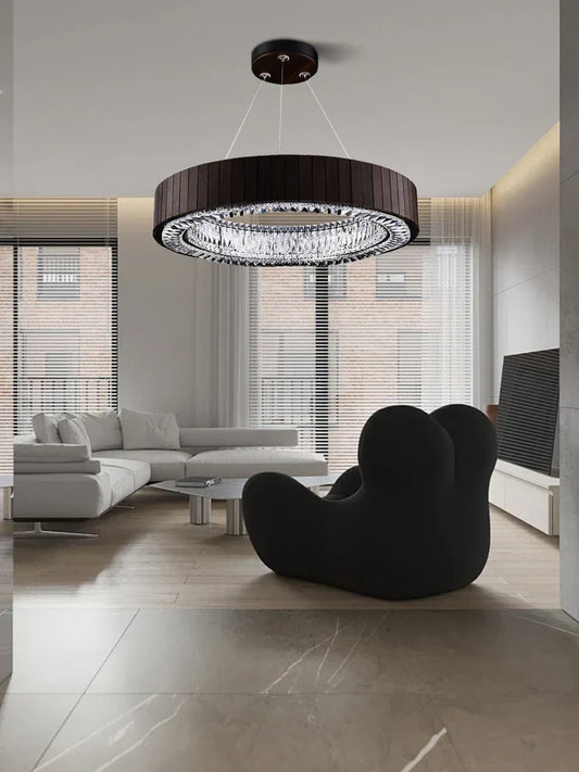 DecorBites™ Gray Glass Large Ceiling Pendant Light for Vintage High-ceiling Stairwell Lobby