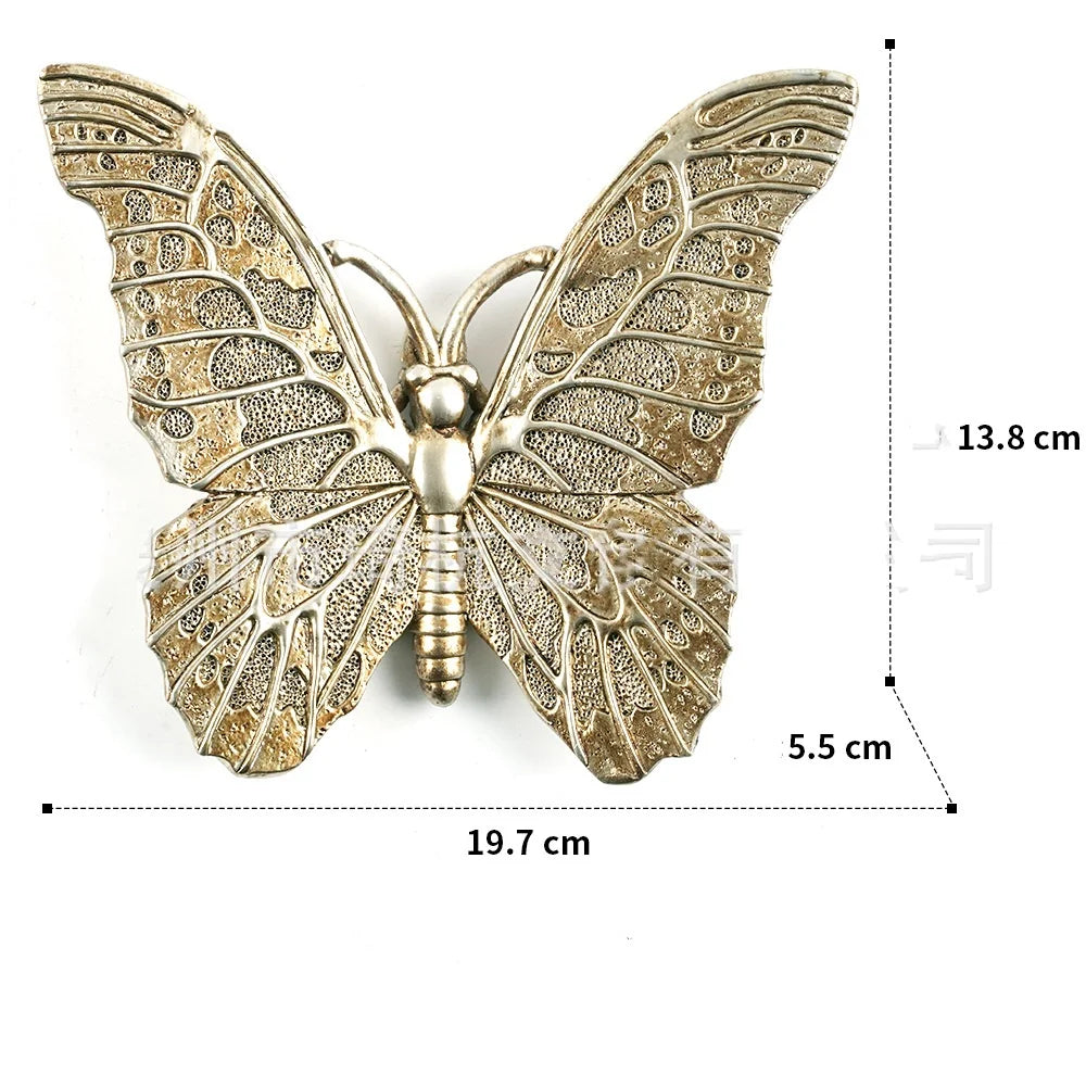 DecorBites™ Golden Bird & Butterfly Resin Wall Decoration Statues