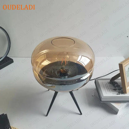 DecorBites™ Glass Table Lamp: Modern Art Shelf Desk Lamp for Bedroom Decor