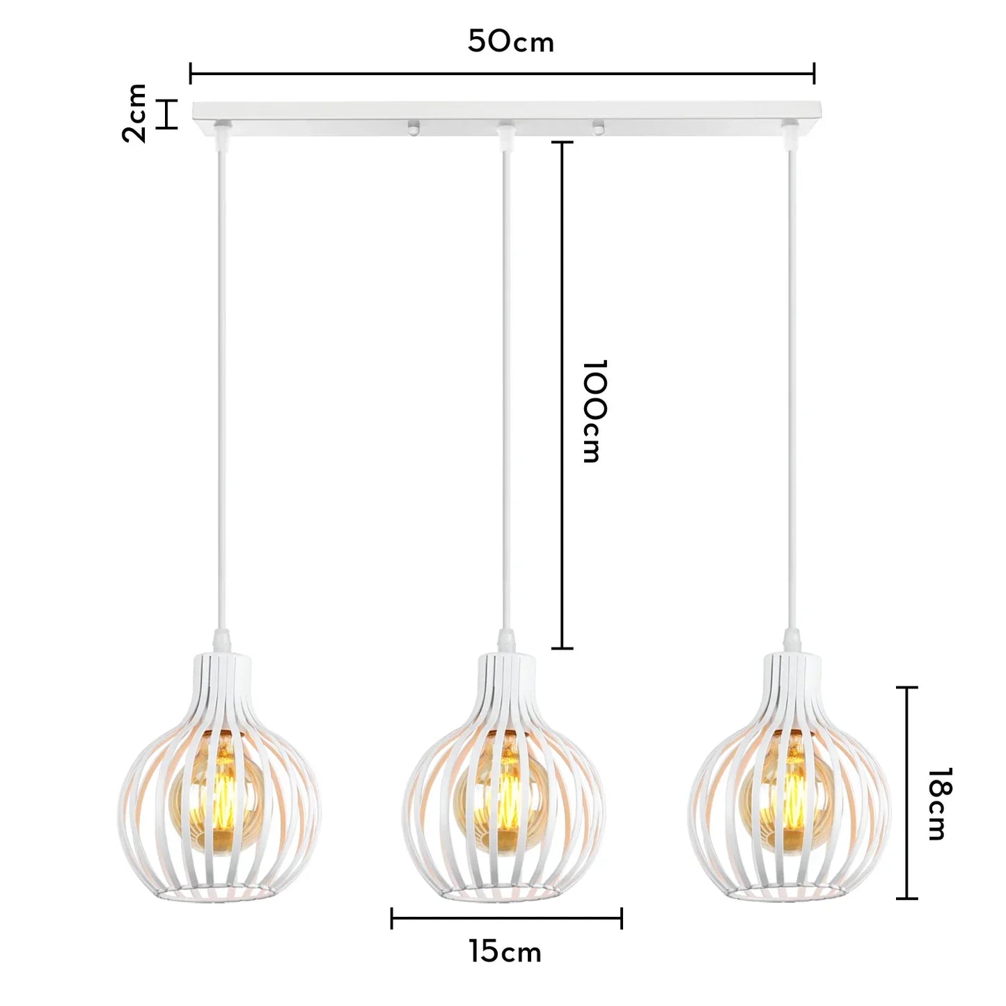 DecorBites™ Industrial Wood Pendant Chandelier for Dinning Living Room Kitchen LED Fixture